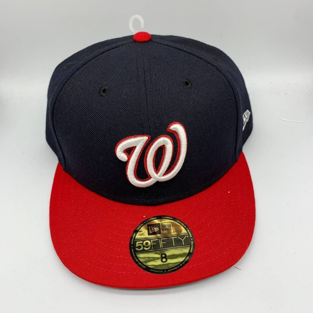 Washington Nationals MLB Size 8 59Fifty‎ New Era Hat Fitted Cap Black New Men